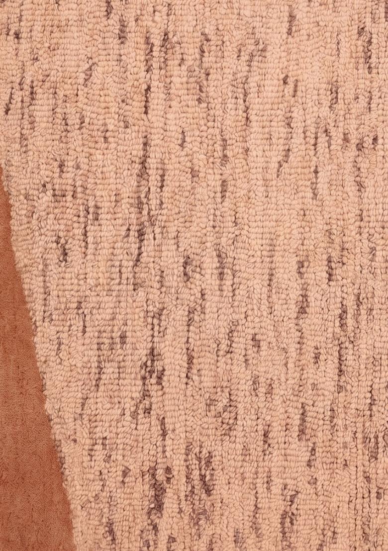 Saffron Rugs Hand Tufted Dusty Peach Geometric Mid-Century Modern Rectangular Wool Area Rug - Indya
