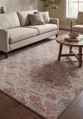Saffron Rugs Hand Tufted Multicolor Terracotta Trellis Moroccan Rectangular Wool Area Rug