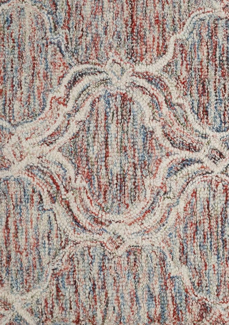 Saffron Rugs Hand Tufted Multicolor Terracotta Trellis Moroccan Rectangular Wool Area Rug - Indya