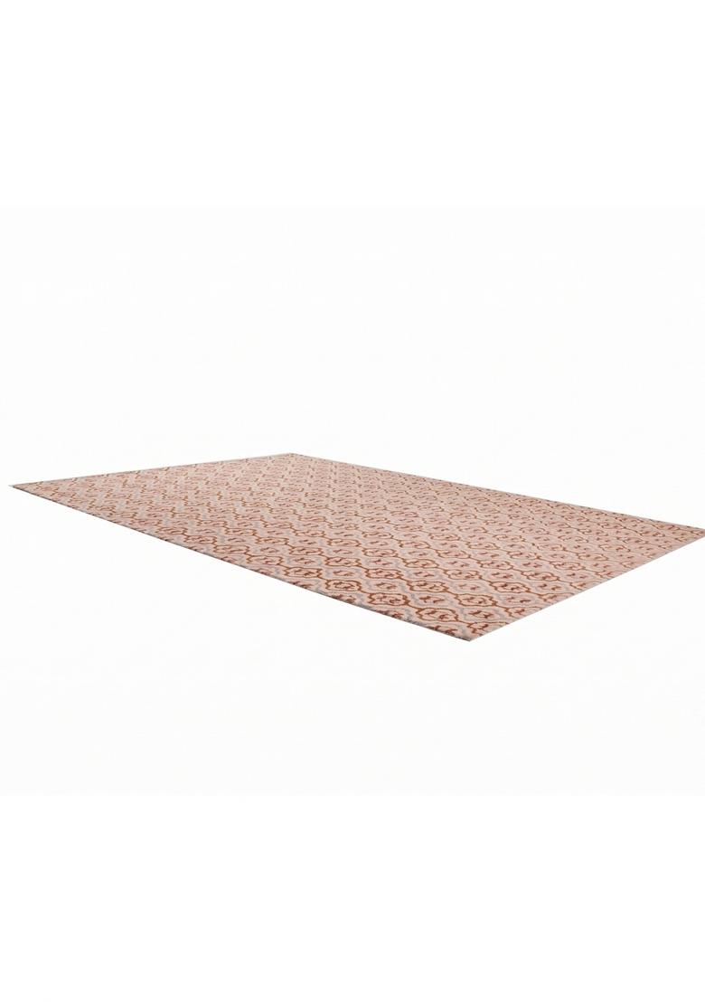 Saffron Rugs Hand Tufted Blush Terracotta Trellis Moroccan Rectangular Wool Area Rug - Indya