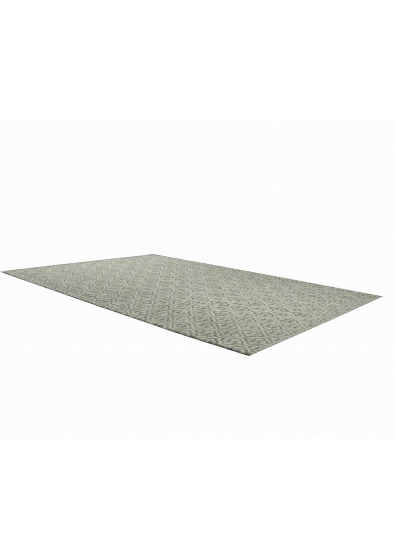 Saffron Rugs Hand Tufted Sage Green Trellis Moroccan Rectangular Wool Area Rug - Indya