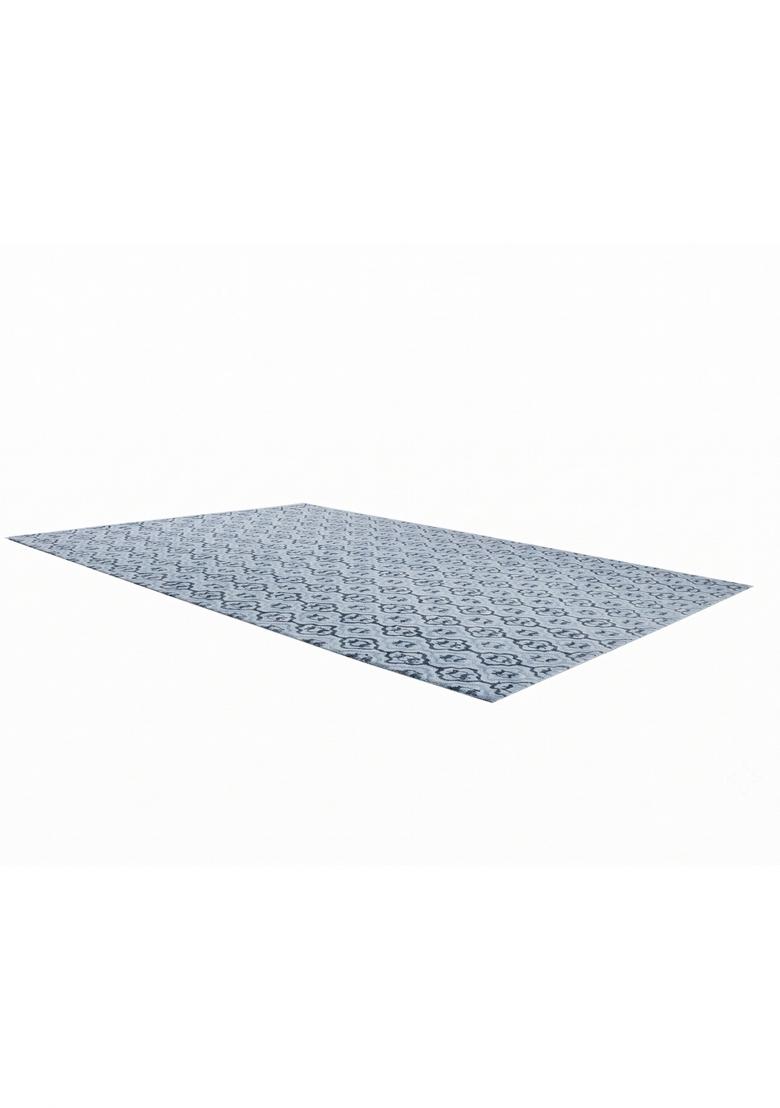 Saffron Rugs Hand Tufted Light Blue Grey Trellis Moroccan Rectangular Wool Area Rug - Indya