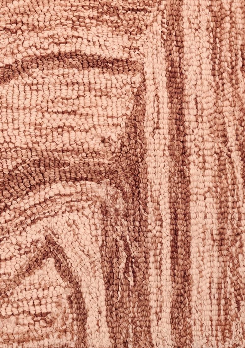 Saffron Rugs Hand Tufted Terracotta Pink Geometric Contemporary Rectangular Wool Area Rug - Indya