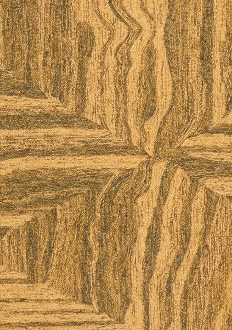 Saffron Rugs Hand Tufted Golden Brown Geometric Contemporary Rectangular Wool Area Rug - Indya