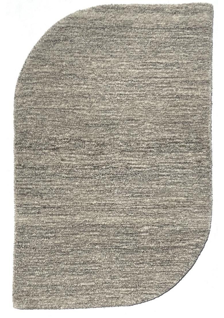 Saffron Rugs Hand Tufted Grey Solid  Oblong Wool Area Rug - Indya