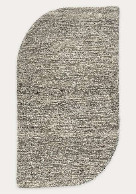 100% Wool Handmade Grey Rug | Contemporary Solid Oblong Carpet With Cotton Backing For Living Room