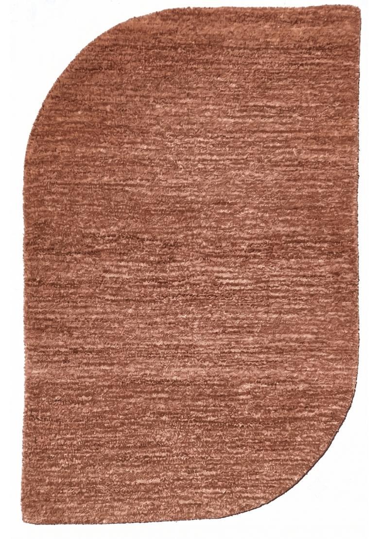 Saffron Rugs Hand Tufted Terracotta Brown Solid  Oblong Wool Area Rug - Indya