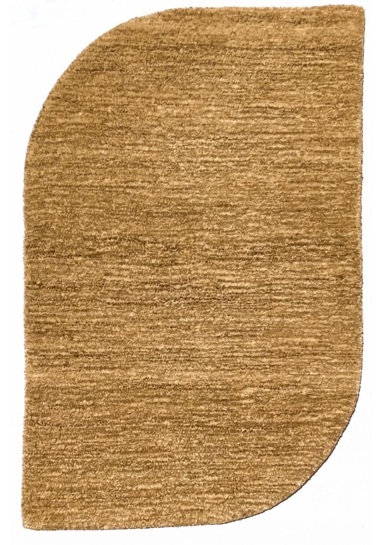 Saffron Rugs Hand Tufted Golden Tan Solid  Oblong Wool Area Rug - Indya