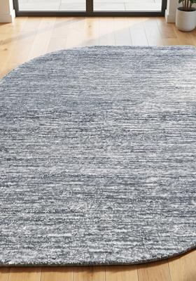 Saffron Rugs Hand Tufted Light Grey Solid  Oblong Wool Area Rug