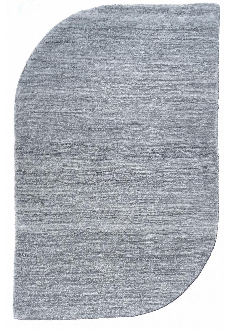 Saffron Rugs Hand Tufted Light Grey Solid  Oblong Wool Area Rug - Indya