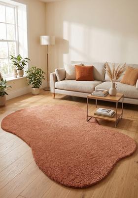 Saffron Rugs Hand Tufted Terracotta Solid  Oblong Wool Area Rug