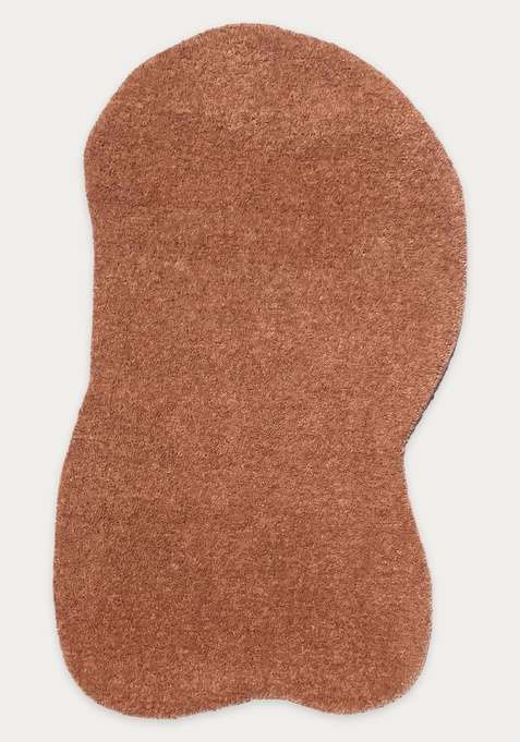 100% Wool Handmade Terracotta Rug | Contemporary Solid Oblong Carpet With Cotton Backing For Living Room
