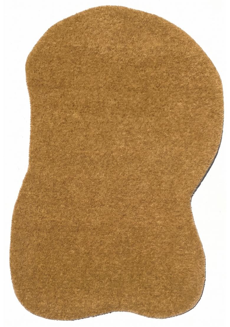 Saffron Rugs Hand Tufted Warm Golden Tan Solid  Oblong Wool Area Rug - Indya
