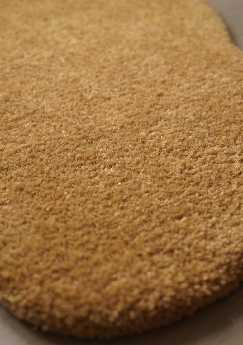 Saffron Rugs Hand Tufted Warm Golden Tan Solid  Oblong Wool Area Rug - Indya