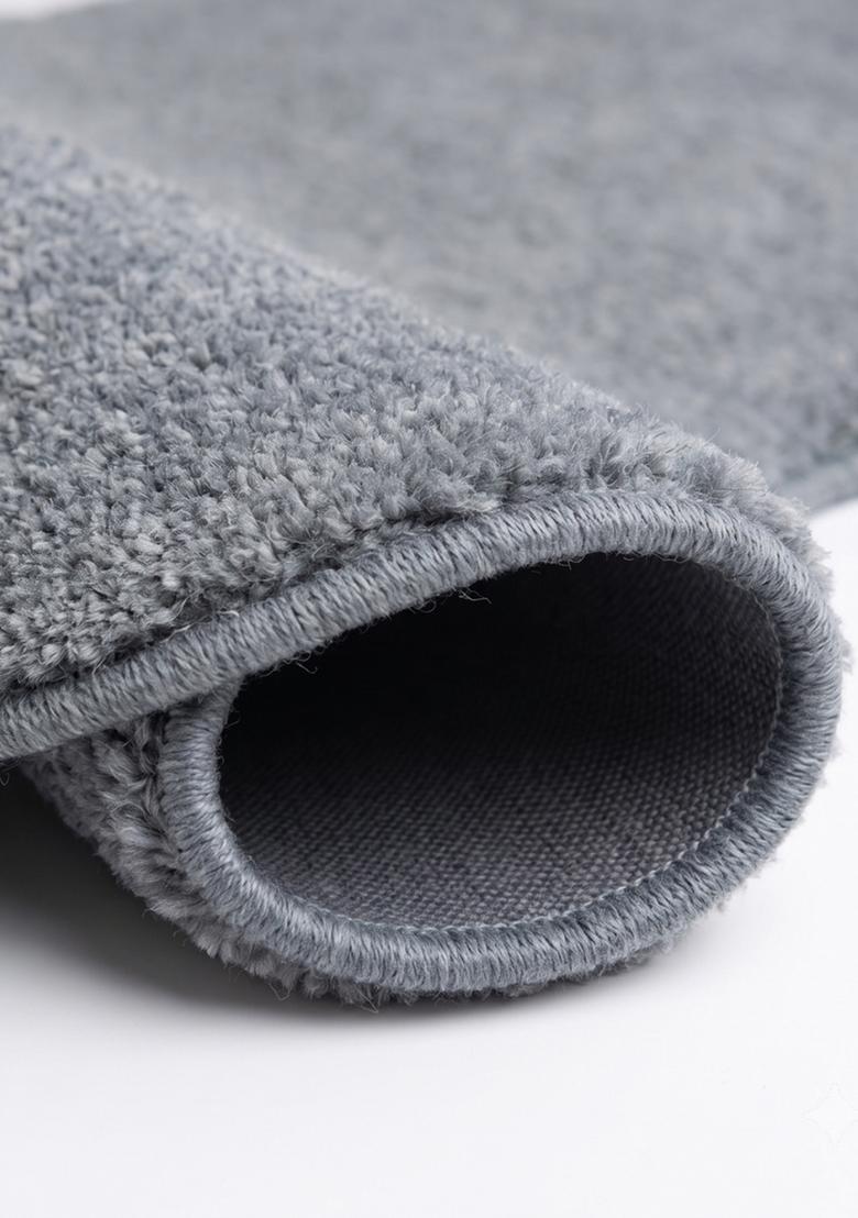 Saffron Rugs Hand Tufted Medium Grey Solid  Oblong Wool Area Rug - Indya