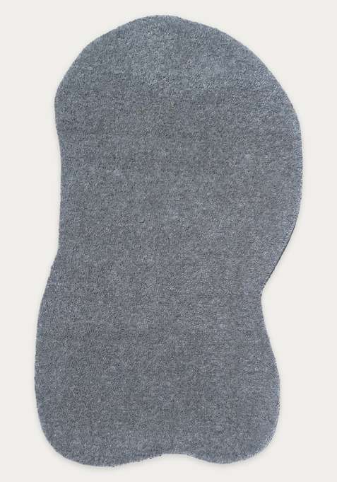 100% Wool Handmade Medium Grey Rug | Contemporary Solid Oblong Carpet With Cotton Backing For Living Room