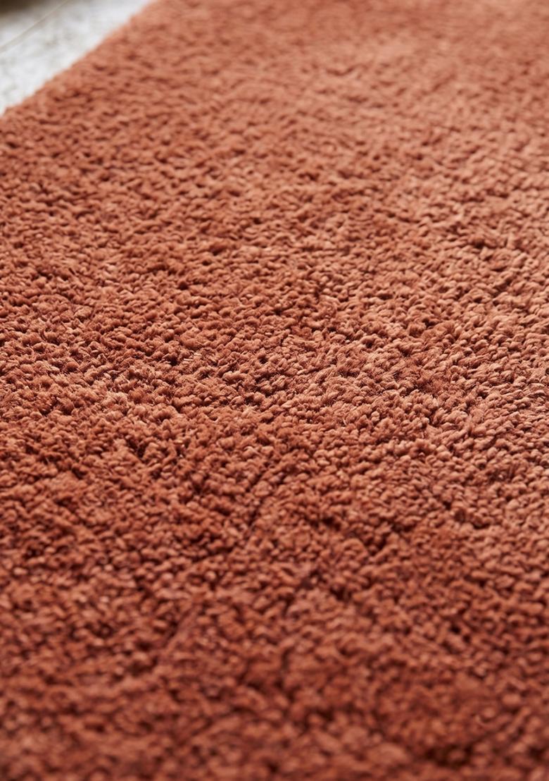 Saffron Rugs Hand Tufted Terracotta Solid  Oblong Wool Area Rug - Indya