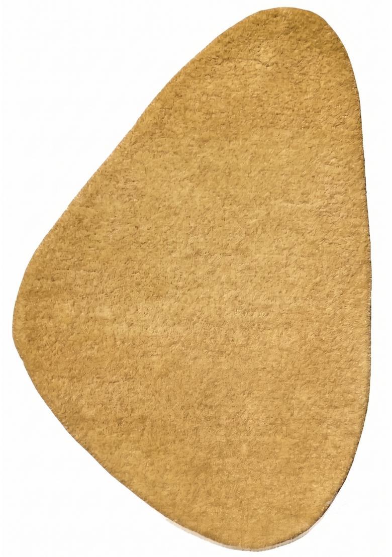 Saffron Rugs Hand Tufted Mustard Yellow Solid  Oblong Wool Area Rug - Indya