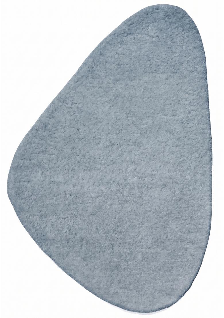 Saffron Rugs Hand Tufted Light Steel Blue Solid  Oblong Wool Area Rug - Indya