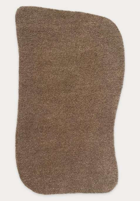 100% Wool Handmade Taupe Brown Rug | Contemporary Solid Oblong Carpet With Cotton Backing For Living Room