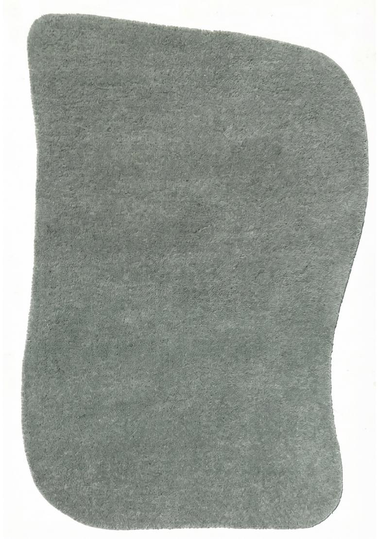 Saffron Rugs Hand Tufted Sage Grey Solid  Oblong Wool Area Rug - Indya