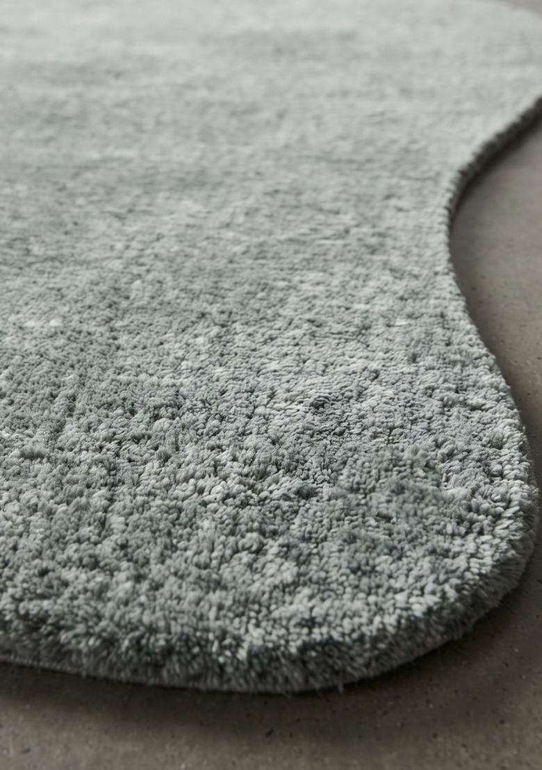Saffron Rugs Hand Tufted Sage Grey Solid  Oblong Wool Area Rug - Indya