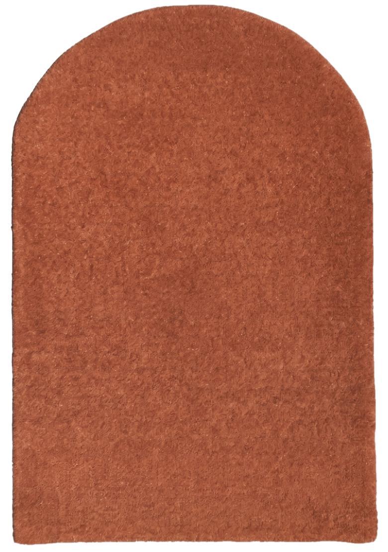 Saffron Rugs Hand Tufted Terracotta Orange Solid  Oblong Wool Area Rug - Indya