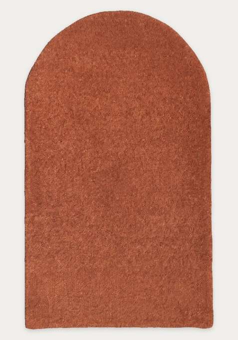 100% Wool Handmade Terracotta Orange Rug | Contemporary Solid Oblong Carpet With Cotton Backing For Living Room
