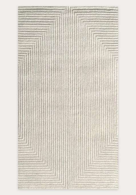 100% Wool Handmade Ivory Off White Rug | Contemporary Geometric Carpet With Cotton Backing For Living Room