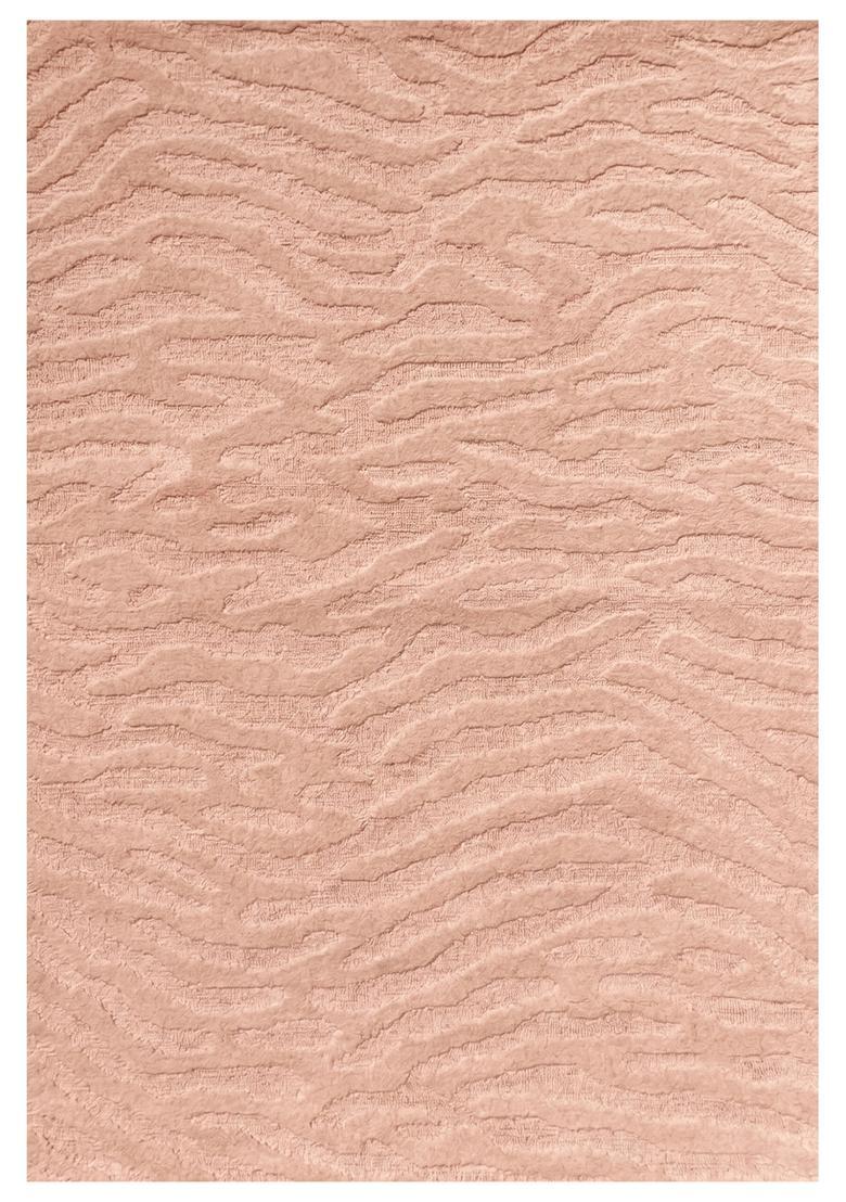 Saffron Rugs Hand Tufted Blush Pink Swirls  Rectangular Wool Area Rug - Indya
