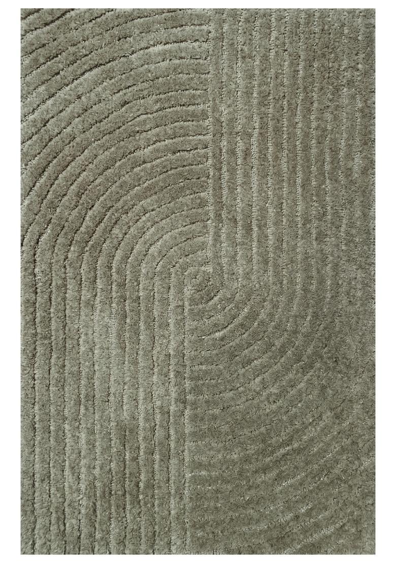 Saffron Rugs Hand Tufted Sage Olive Green Swirls  Rectangular Wool Area Rug - Indya