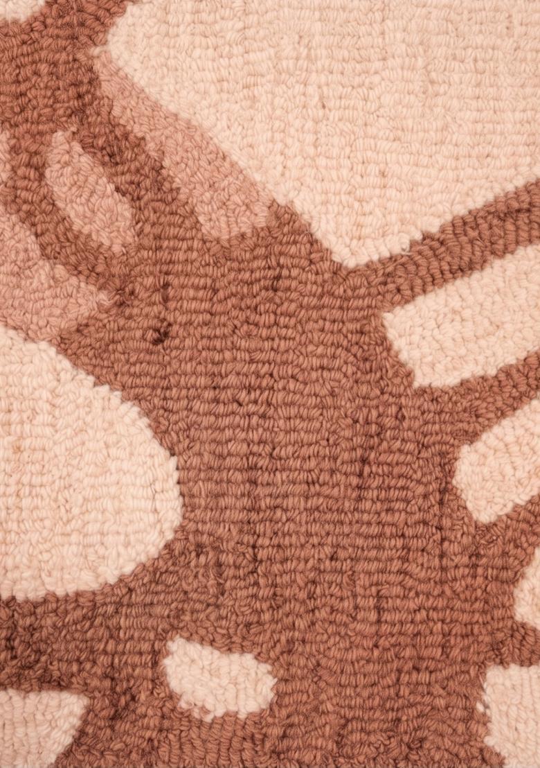 Saffron Rugs Hand Tufted Terracotta Brown Swirls  Rectangular Wool Area Rug - Indya