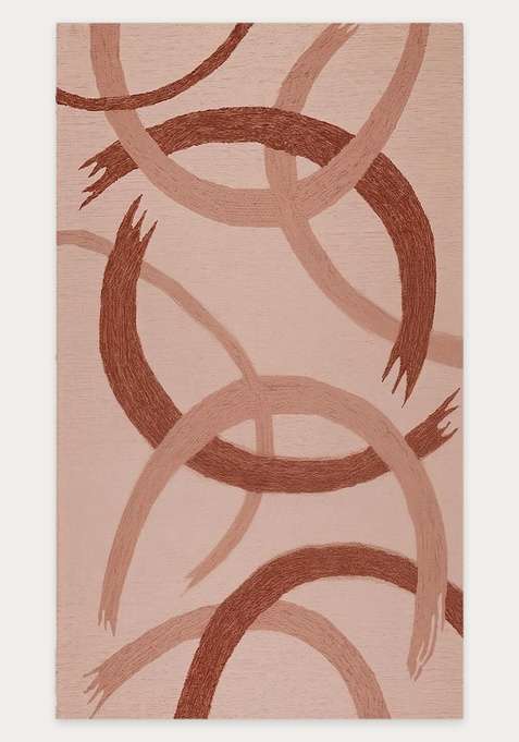 100% Wool Handmade Blush Pink Rug | Contemporary Swirls Carpet With Cotton Backing For Living Room