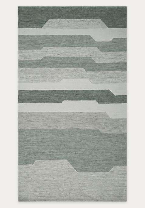 100% Wool Handmade Sage Green Rug | Contemporary Geometric Carpet With Cotton Backing For Living Room