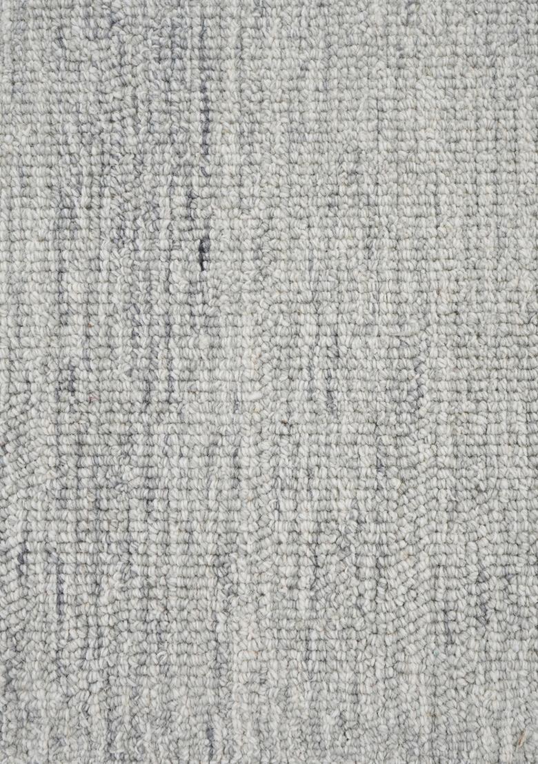 Saffron Rugs Hand Tufted Light Grey Blue Geometric  Rectangular Wool Area Rug - Indya