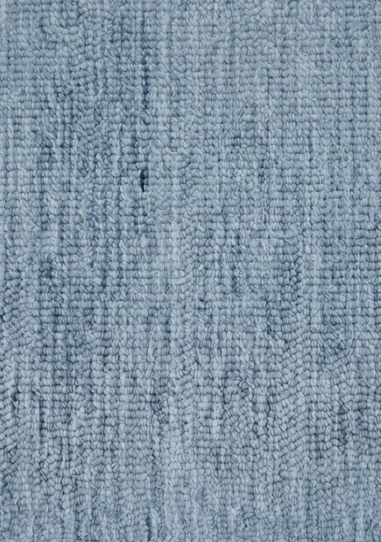 Saffron Rugs Hand Tufted Steel Blue Geometric  Rectangular Wool Area Rug - Indya