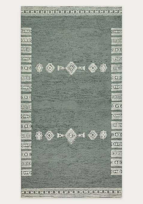 100% Wool Handmade Sage Green Rug | Moroccan Geometric Carpet With Cotton Backing For Living Room