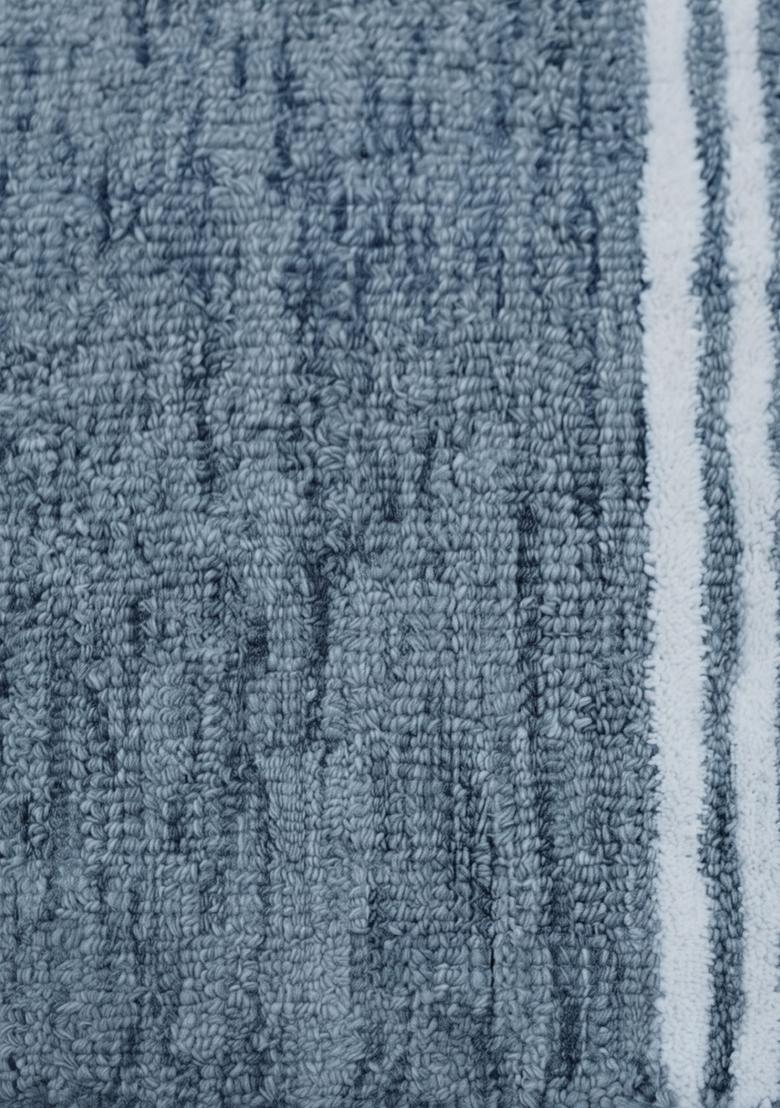 Saffron Rugs Hand Tufted Steel Blue Geometric  Rectangular Wool Area Rug - Indya