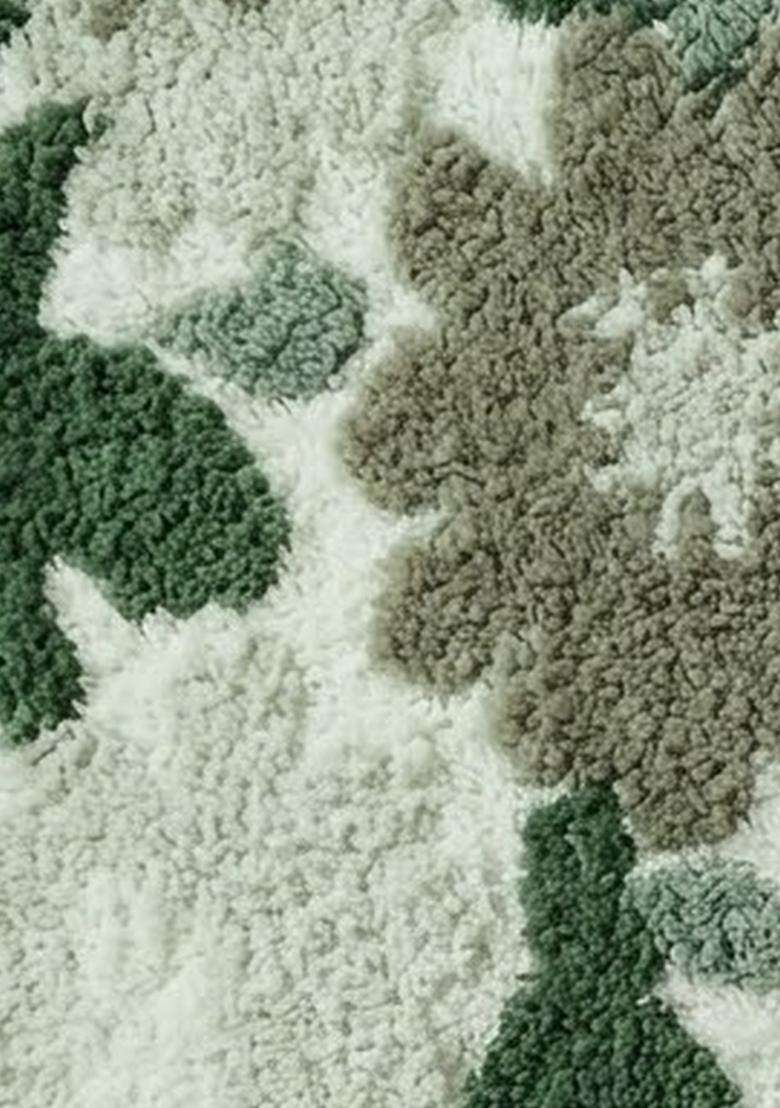 Saffron Rugs Hand Tufted Cotton Bath Mat | Mint Green Scalloped | Anti Slip Backing | Shabby Chic Floral Bathroom Rug - Indya