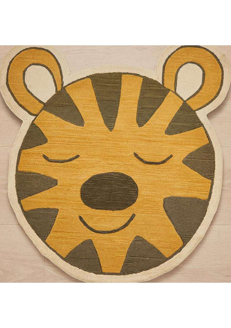 Saffron Rugs Hand Tufted Cotton Bath Mat | Golden Yellow Bear | Anti Slip Backing | Casual Kids Mats Bathroom Rug - Indya