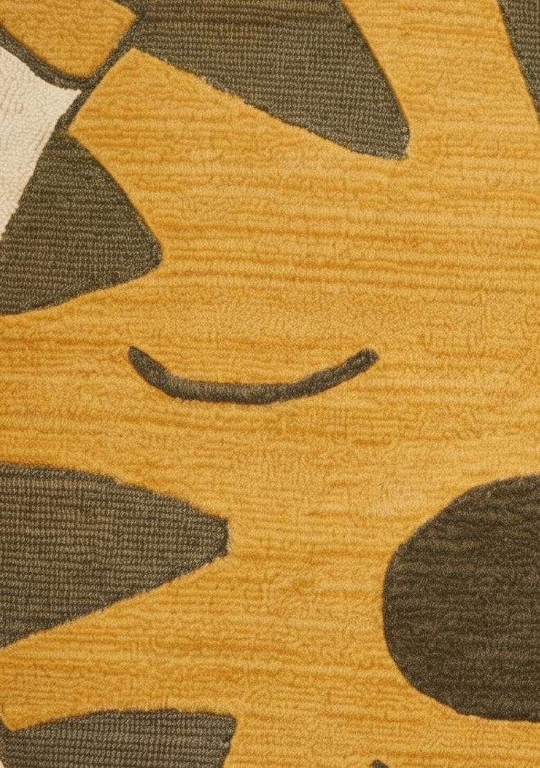 Saffron Rugs Hand Tufted Cotton Bath Mat | Golden Yellow Bear | Anti Slip Backing | Casual Kids Mats Bathroom Rug - Indya