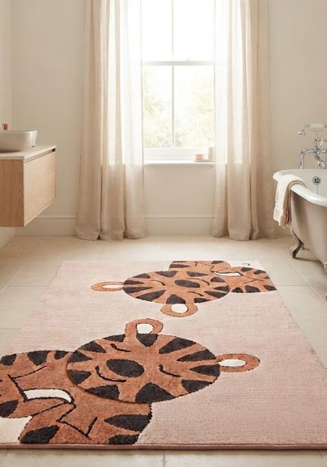 Saffron Rugs Hand Tufted Cotton Bath Mat | Blush Pink Rectangular | Anti Slip Backing | Casual Kids Mats Bathroom Rug