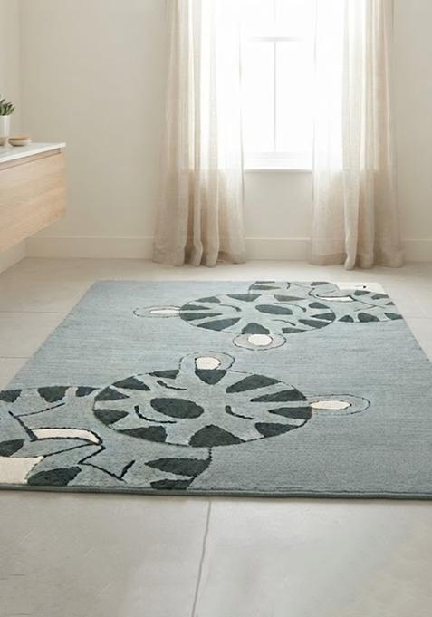 Saffron Rugs Hand Tufted Cotton Bath Mat | Sage Green Rectangular | Anti Slip Backing | Casual Kids Mats Bathroom Rug