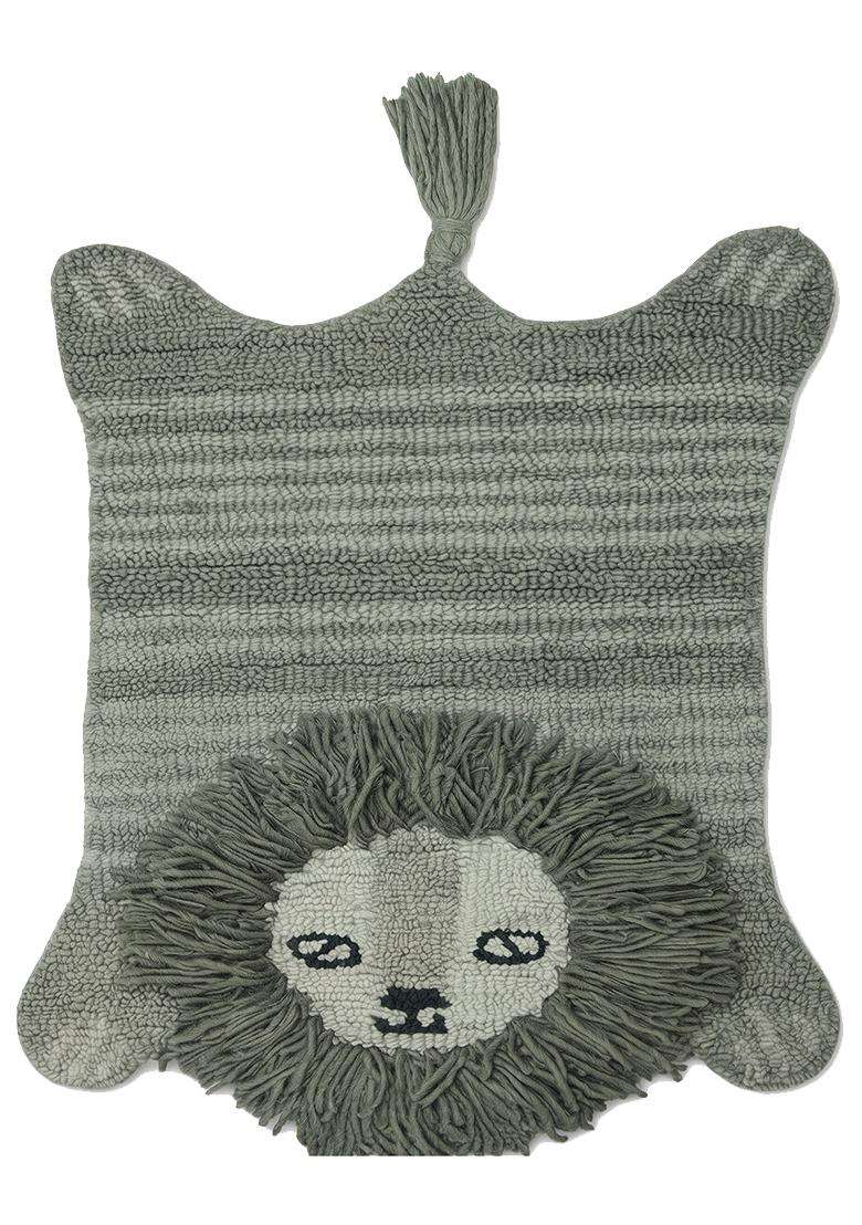 Saffron Rugs Hand Tufted Cotton Bath Mat | Sage Green Bear | Anti Slip Backing | Casual Kids Mats Bathroom Rug - Indya