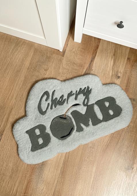 Saffron Rugs Hand Tufted Cotton Bath Mat | Light Grey Scalloped | Anti Slip Backing | Contemporary Typography BATHMATS Bathroom Rug