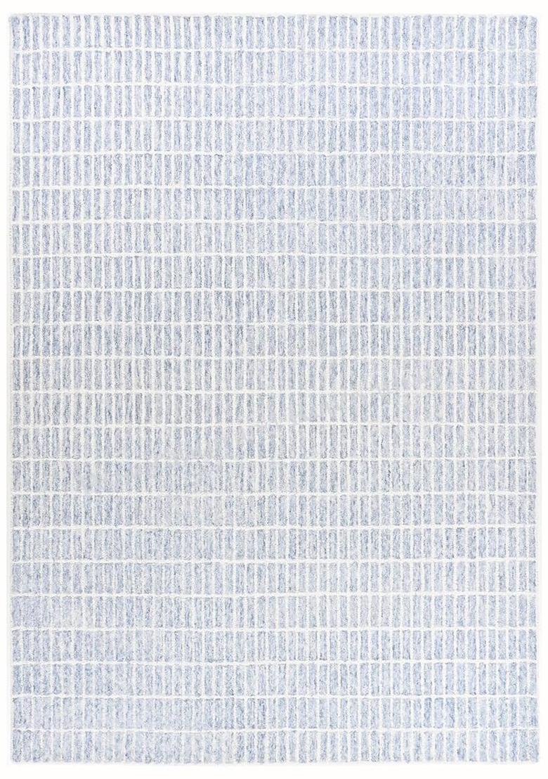 Saffron Rugs Hand Tufted 100% Wool Area Rug | Light Blue Rectangular Rug | Cotton Backing | Contemporary Geometric Carpet for Living Room - Indya