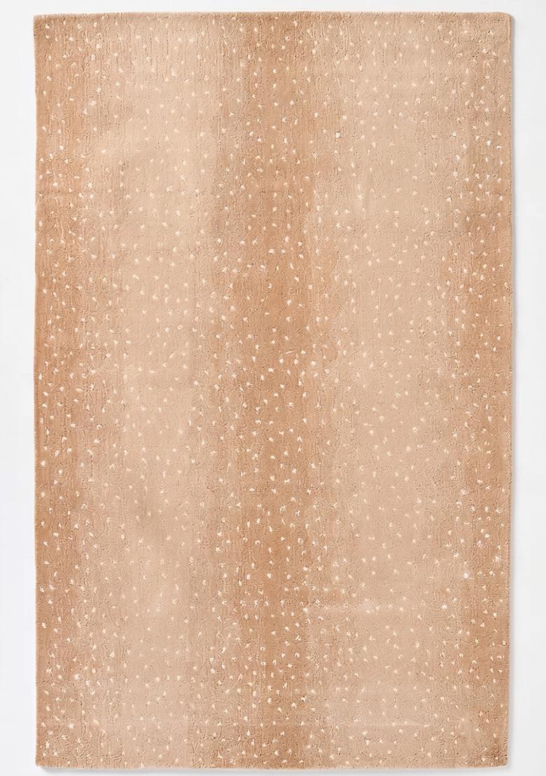 Saffron Rugs Hand Tufted 100% Wool Area Rug | Warm Beige Rectangular Rug | Cotton Backing | Contemporary Animal Print Carpet for Living Room - Indya