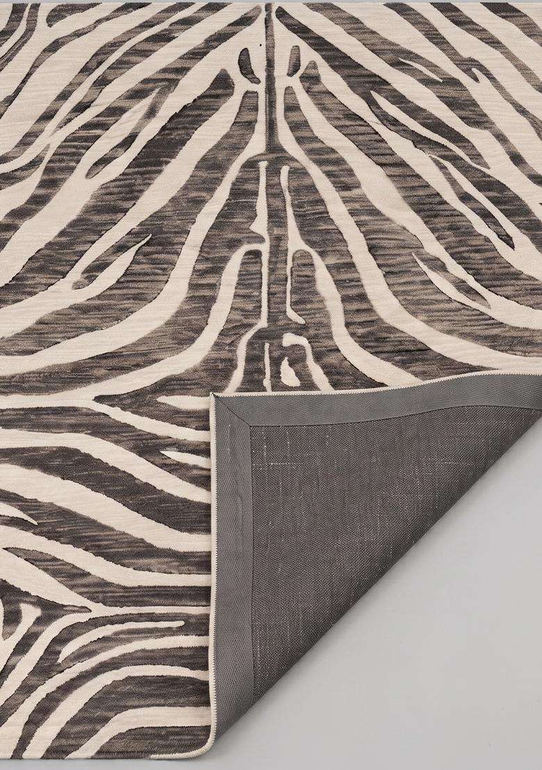 Saffron Rugs Grey Contemporary Animal Print Hand Tufted Wool Rectangular Rug - Indya