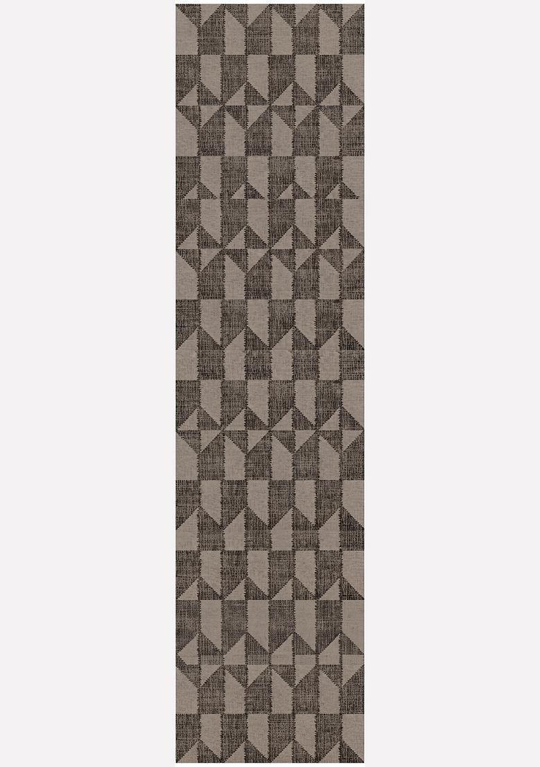 Saffron Rugs Wool Tufted Machine Washable Runner | Water Repellent Non Slip | Grey Beige Contemporary Geometric for Kitchen Bedroom Living Room Hallway - Indya