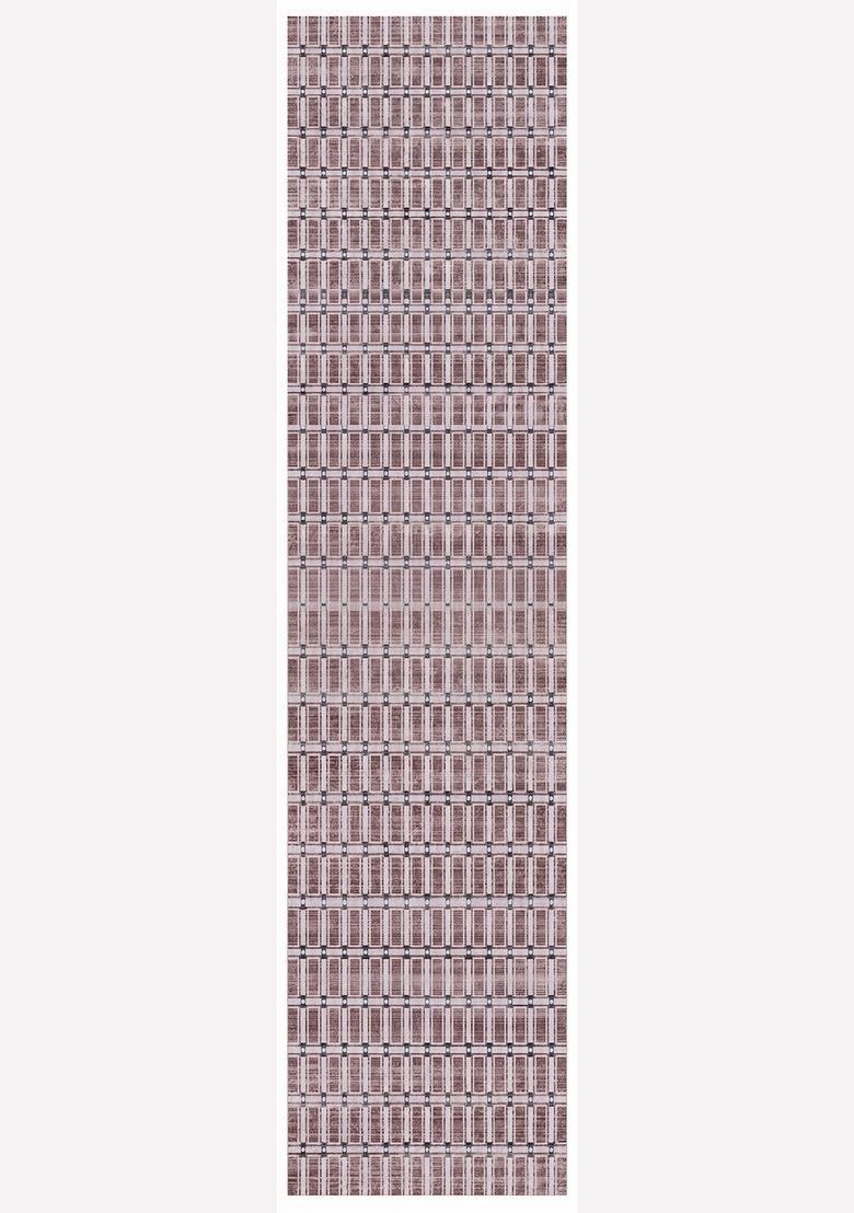 Saffron Rugs Wool Tufted Machine Washable Runner | Water Repellent Non Slip | Dusty Rose Contemporary Trellis for Kitchen Bedroom Living Room Hallway - Indya